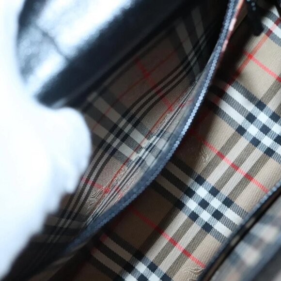 Burberrys Hand Bag Leather Black Silver Auth BA3309 - Picture 11 of 16